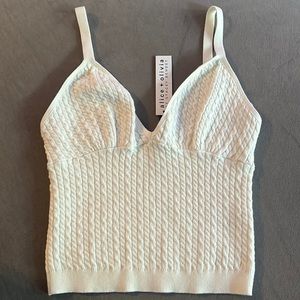 Kenna Cable Cropped Sweater Tank | Color: Soft White | Size: Medium